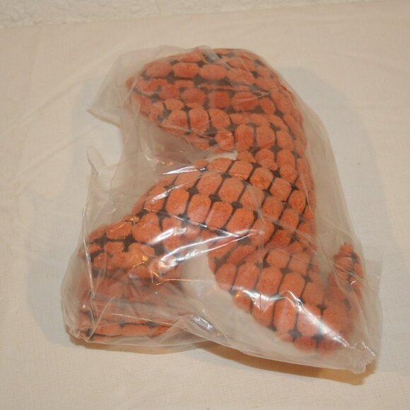 SOYATER Dino Dog Stuffed Plush Squeaky Toy Orange Dinosaur NEW 8" - Picture 6 of 8